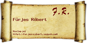 Fürjes Róbert névjegykártya