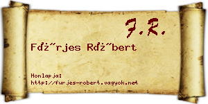 Fürjes Róbert névjegykártya